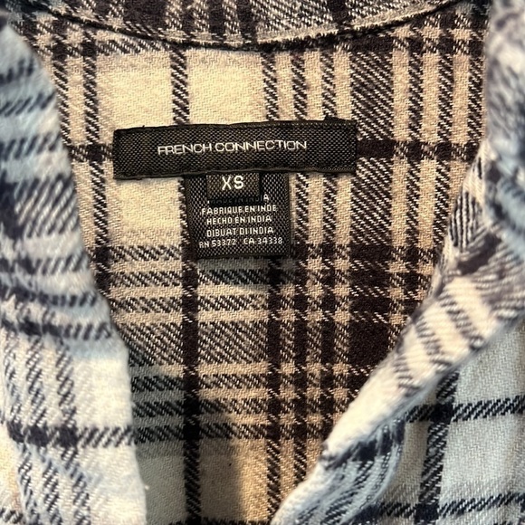 FRENCH connection plaid flannel oversized pullover tunic top size extra small/s - Picture 4 of 8